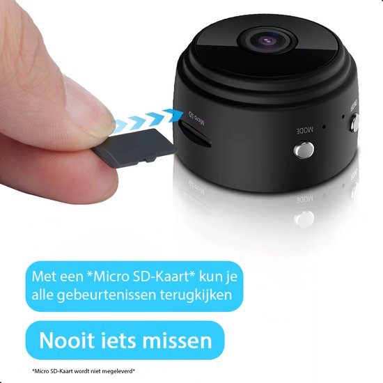 Tech Essentials Mini-Spionagekamera – 1080p – mit WLAN-App – Mikro-Überwachungskamera – für den Innenbereich – Spionage – Nannycam – Abhörgerät – Schwarz