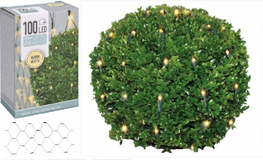 Buchsbaum-Kugelnetz 100 LED Warm-Weiß Ã˜ 90cm - Strauch