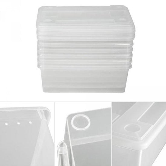 tectake - Satz von 6 transparenten Aufbewahrungsboxen - 33 x 23 x 12 cm - 401685