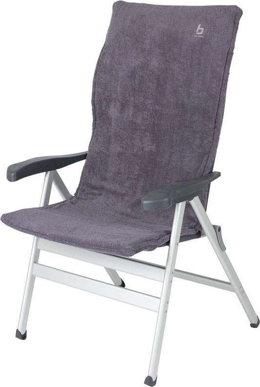 Bo-Camp – Stuhlauflage M – Universal – Gepolstertes Frottee – Grau