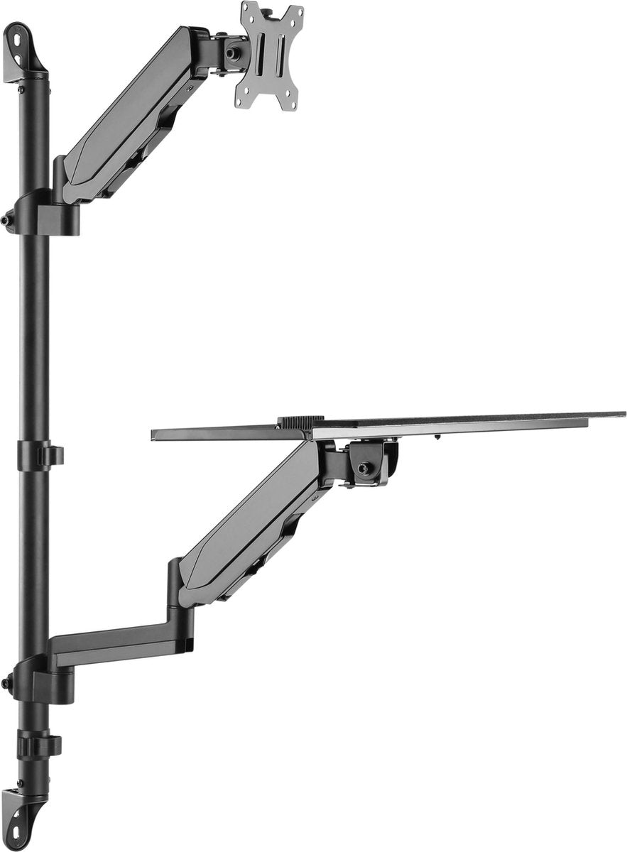 Sitz-Steh-Arbeitsplatz - Wandhalterung - Monitorhalterung - Tastatur Wandhalterung - Arbeitsstation