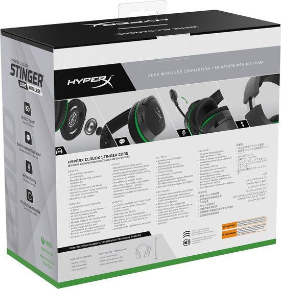 HyperX Cloud Stinger Core Wireless Gaming Headset - Schwarz Grün - Xbox Serie X|S/Xbox One