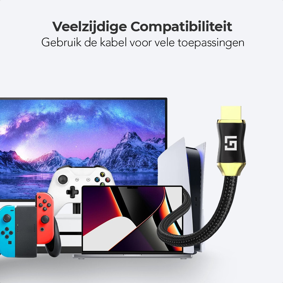 LifeGoods HDMI 2.0 Kabel - 15M - 18Gbps - 4K (60Hz) - Schwarz