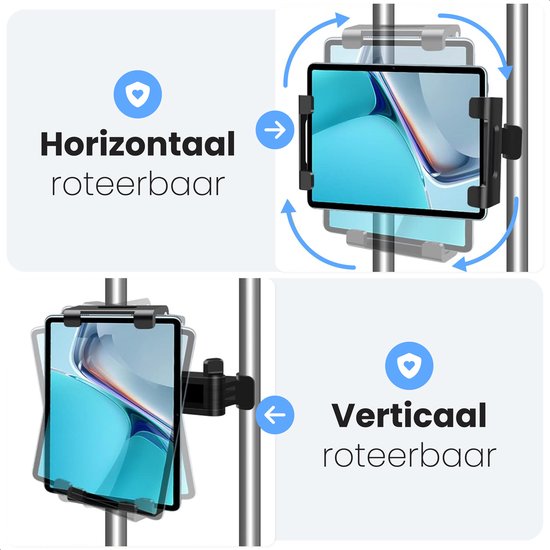 Tablet-Halter Auto - Ipad-Halter - Kopfstütze - Bis zu 18 Zoll - 360 Grad Stativ - Luft