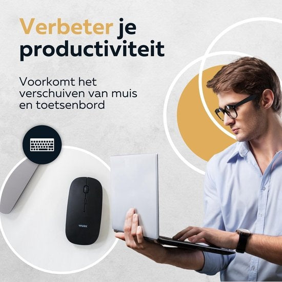 WURK Professional Schreibtischunterlage Transparent - Schreibtisch-Organizer - Inklusive Kabelclip - 80x40