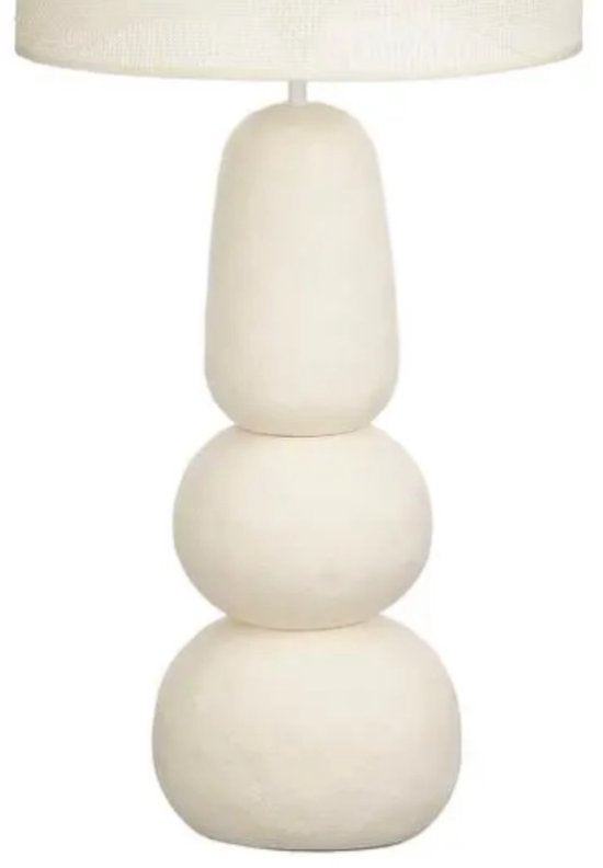 Mica Decorations Menko Tischlampe für das Wohnzimmer – Dekorative Lampe mit Lampenschirm – Schreibtischlampe, Tischlampen für das Wohnzimmer – 84 x ⌀38 cm – 60 W, E27, IP20 – Creme