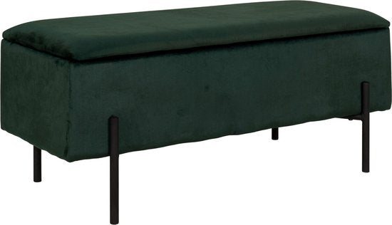 Watford Sofa mit Stauraum grün Velours, schwarz.