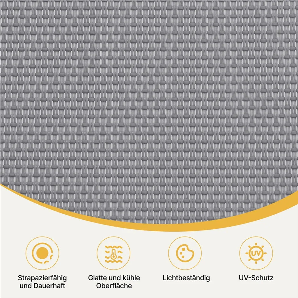 Yaheetech Klappliegestuhl 189 cm – Grau – Verstellbarer Sonnenliegestuhl mit Kopfkissen und Staufach