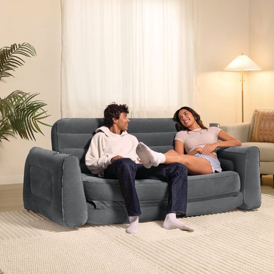 Intex Pull-Out Sofa – aufklappbares aufblasbares Sofa – 231 x 203 x 66 cm
