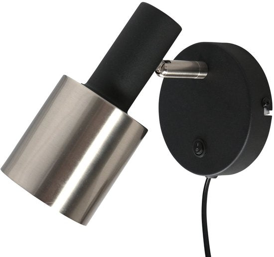 Wandleuchte Fjorgard 4848ZW – Schwarze Wandleuchte aus Metall mit einem Durchmesser von 20 cm, dreh- und neigbar, Marke Anne Light Home, markantes Design für den Innenbereich