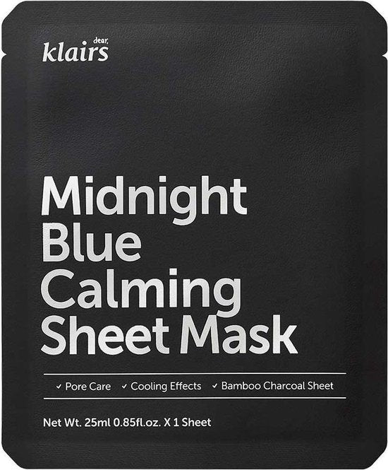 Klairs Midnight Blue Beruhigende Gesichtsmaske, 1 Stück, 25 ml