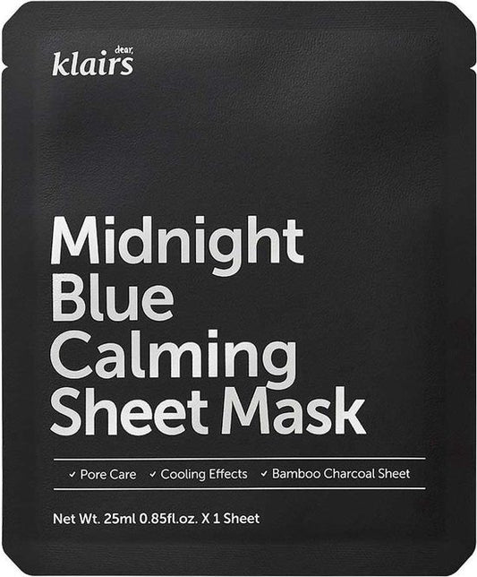 Klairs Midnight Blue Beruhigende Gesichtsmaske, 1 Stück, 25 ml