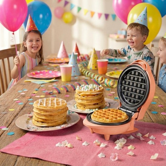 Bestron Waffeleisen – AMW500PE – 550 W – Mini-Waffeln – Antihaftbeschichtung – Orange – 5 Jahre Garantie