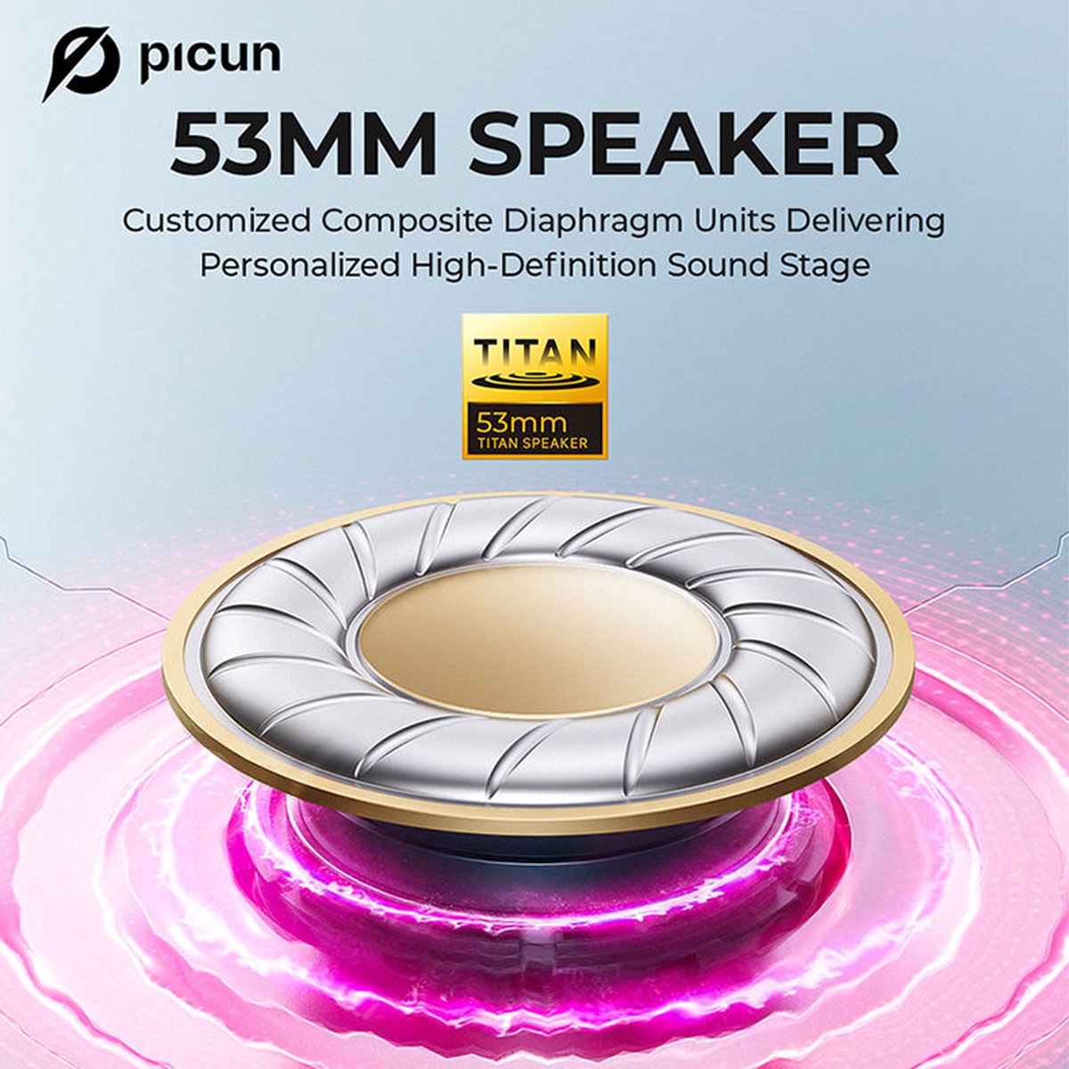 Kofire Picun G3 Wireless Gaming Headset - Over-Ear Kopfhörer mit Mikrofon - 53mm Treiber - 50 Stunden Akkulaufzeit - PC/PS4/PS5/Nintendo Switch/Xbox - Schwarz/Rot - 238g