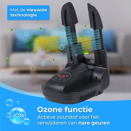 Nuvance Schuhtrockner - Erfrischer, Ozon/Trockenfunktion - 5-7 Tage ohne aufladen - Schwarz