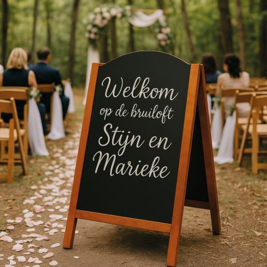 BRASQ Chalkboard Elegance Mahagoni - 70x130 CM - Chalkboard - Werbeschild - Bürgersteigschild - Doppelseitig - für Innen und Außen - Gastgewerbe