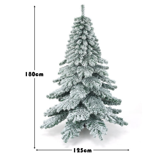 Coast - Weihnachtsbaum - Mit Schneeflocken - Grün + Weiß - 180 cm