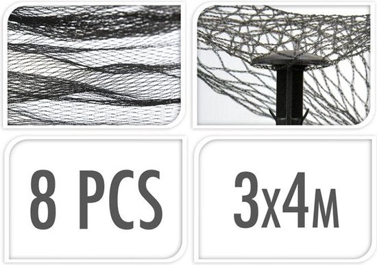 ProGarden Teichabdecknetz - 4x3 m - schwarz