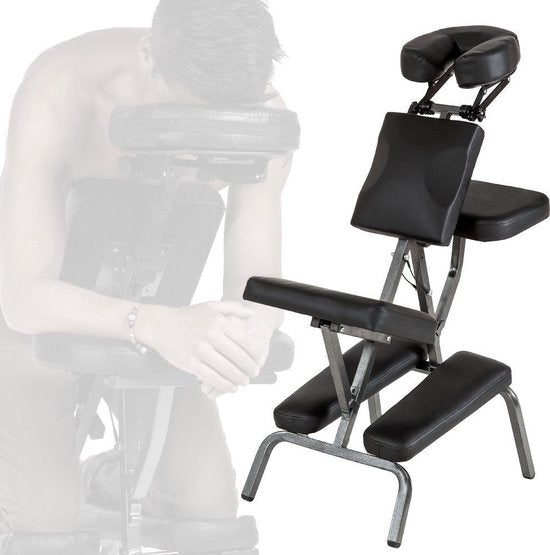 Tectake Massagesessel - Mit dicker Polsterung - Inklusive schwarzer Tragetasche - Schwarz