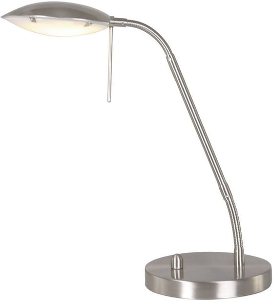 Stahl-Tischlampe Biron 1315ST – Neigbar und verstellbar – Modernes Design – Mexlite – Inklusive 194 cm langem Kabel – Höhe 25–46 cm