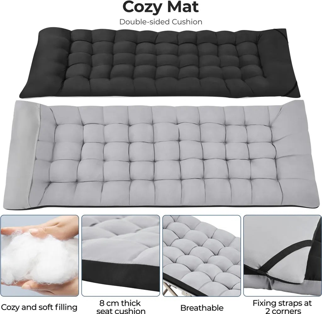 Yaheetech Feldbett mit Matratze 191 x 67 x 56 cm – Schwarz/Grau – Zusammenklappbares Campingbett mit Tragetasche