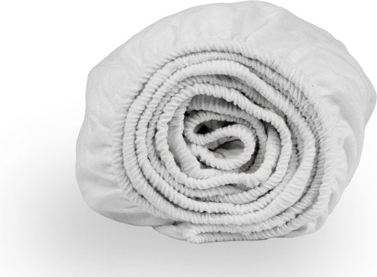 DoubleDry Spannbetttuch aus Flanell, 100 % weiche Baumwolle – Doppelbett 180 x 200 cm – Rundum-Gummizug – Weiß