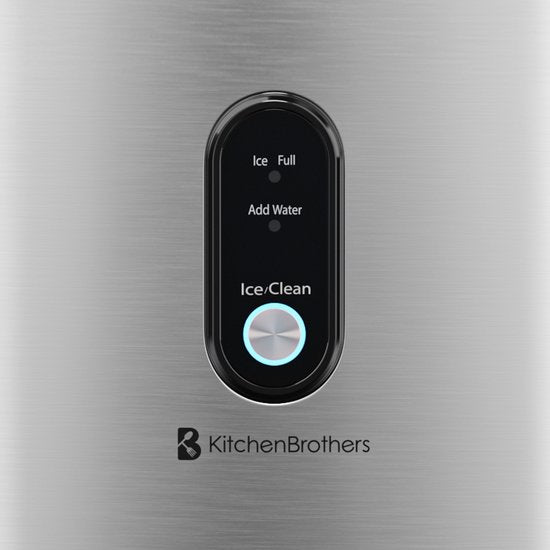 KitchenBrothers Nugget Eiswürfelbereiter - 1.1L - Crushed Ice Maker mit Eisportionierer - tragbar - 15kg/24 Stunden - rostfreier Stahl