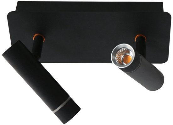 Wandleuchte Steinhauer Volari 4713ZW schwarz, 2-flammig, Kunststoff und Metall, dreh- und neigbar, moderne Innenbeleuchtung mit dimmbaren LED-Modulen