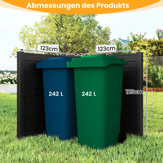 Coast Privacy Screen Schwarz - 2-teiliges Zaunpaneel für den Außenbereich mit Metallgrundpfosten - 123 x 123 cm