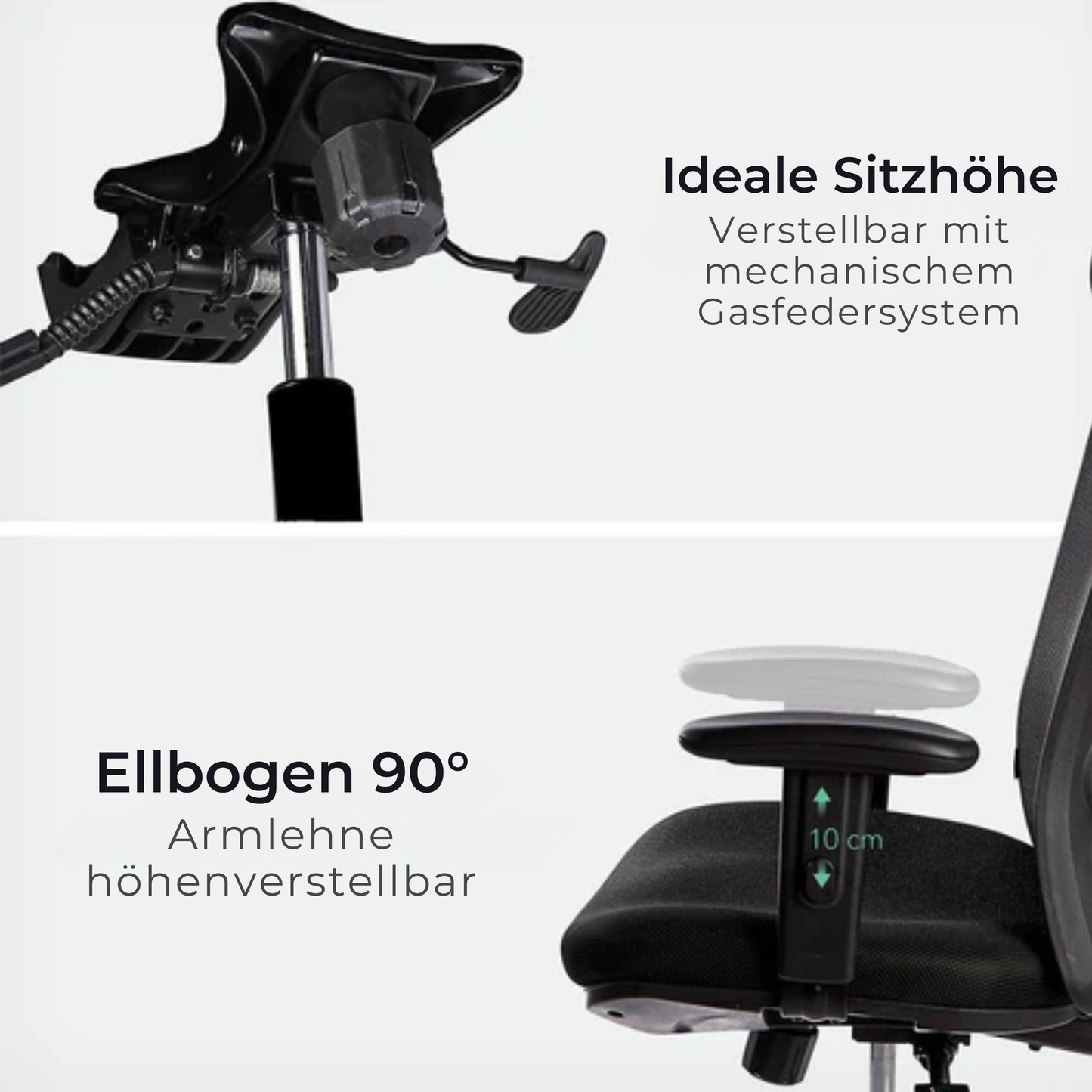 LifeGoods Bürostuhl - Ergonomisch - Bis 136 kg - 120° Kippmechanismus - Schwarz