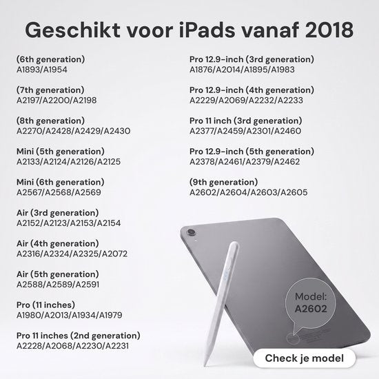 Nuvance Stylus-Stift – Geeignet für Apple iPad 2018–2026 – Touchscreen-Stift – Inkl. 6 Spitzen – Pencil