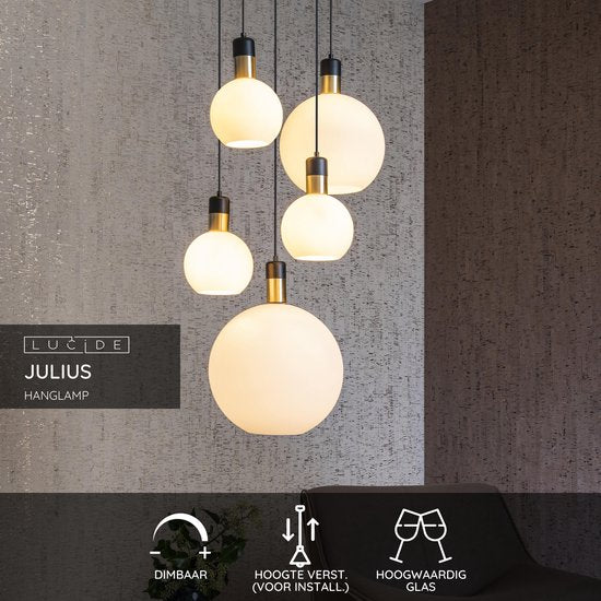 Lucide JULIUS – Hängeleuchte – 5xE27 – Opal
