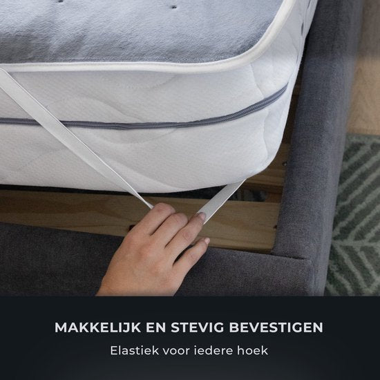 STAUS&BACH CozySnug - Elektrische Unterbettdecke für 1 Person (100W) - Wärmedecke mit 6 Heizstufen und Timer (2, 4 und 6 Stunden) - Waschbare Decke - 150x80 cm - Grau