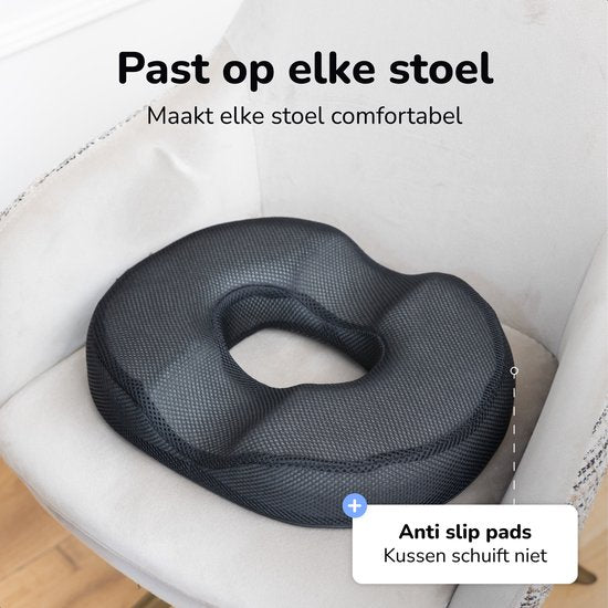 Sitzkissen Orthopädisch - Donut Kissen - Bounce - Ergonomisch - Memory Schaum - Für Auto, Bürostuhl & Sofa - Alyze