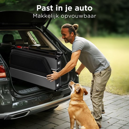 TrevoPet® Dog Bike Trailer XL - Klappbarer Fahrradanhänger Hund - Hundeanhänger mit Rampe, Federungssystem & Wetterschutz - Geeignet für E-Bikes - 45 kg - Grau