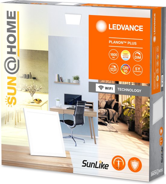 LEDVANCE Leuchte: für Decke, SunHome Panels / 2- W, 22-...24- V, Abstrahlwinkel: 11-, Tunable White, 22- ... 5- K, Gehäusematerial: Aluminium, IP2-