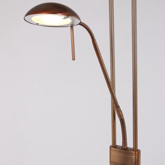Steinhauer Olet - Classic LED dimmbare Stehleuchte | Stehleuchte mit Dimmer mit Leseleuchte - 1 Licht - H 1800 mm - Bronze - Wohnzimmer | Schlafzimmer
