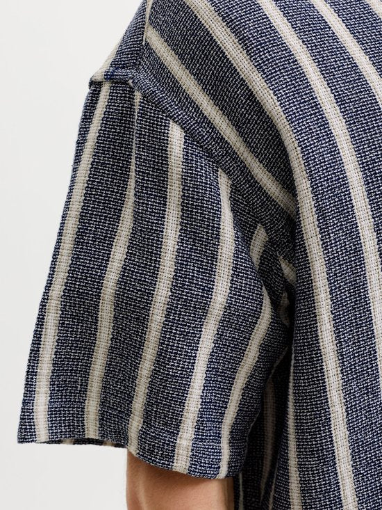 Jack & Jones – Herrenhemden Coba Stripe Resort Shirt – Blau – Größe M