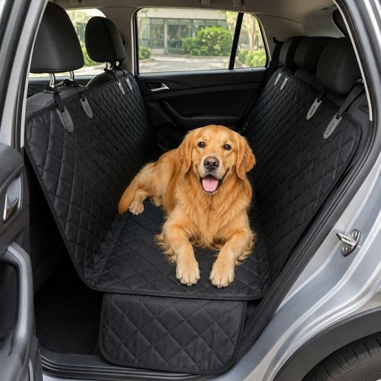Ceruzo Hundedecke für das Auto – Rücksitz – Kofferraum – wasserabweisend – rutschfest – schwarz