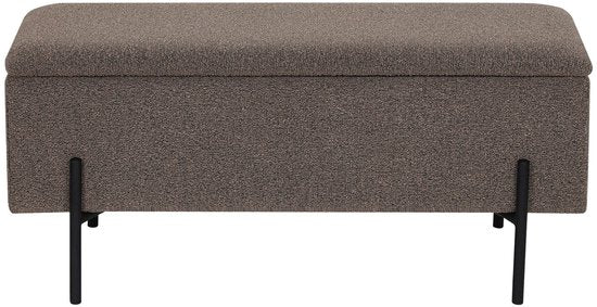 House Nordic Aufbewahrungsbank Watford – brauner Bouclé-Stoff – 95 x 43 x 37 cm