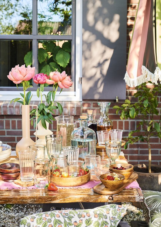 Mica Decorations Tomar Schalen und Tablett - L35 x B12 x H5 cm - 100% FSC Mango Holz - Hellbraun