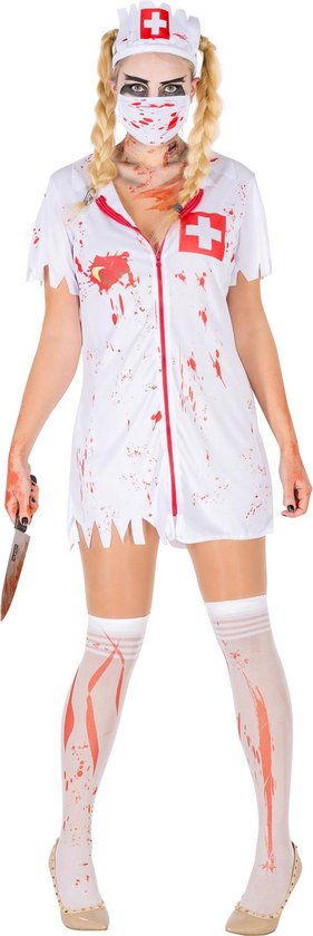 Dressforfun Damenkostüm sexy Zombie Krankenschwester M - fancy dress kostüm halloween fancy dress party kleid karneval kostüm karneval party kleid - 300063