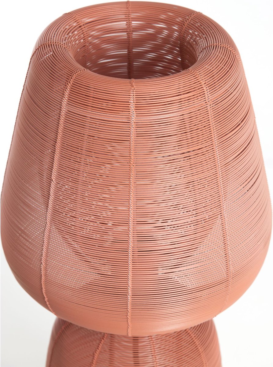 Light & Living Tischleuchte Aboso - Ø24cm - Modern - Metallgeflecht-Design - Für den Innenbereich - E27-Fassung - Rot