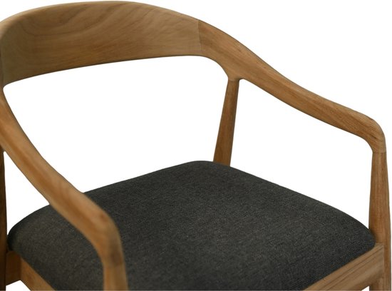 HSM Collection-Esszimmerstuhl Modena + Sitz-55x41x78-Natur/Anthrazit-Teak/Stoff