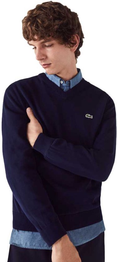 Lacoste Pullover mit V-Ausschnitt aus Bio-Baumwolle - Sporttrikots - Navy blau - Herren - Größe S