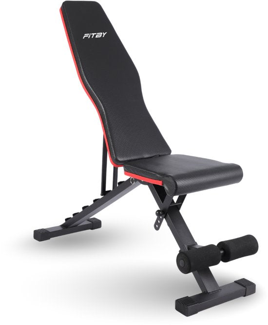 Fitby Fitness Bench - Haltegriffbank - Bankdrücken - Trainingsbank - verstellbar - 150 kg Belastbarkeit - faltbar - schwarz