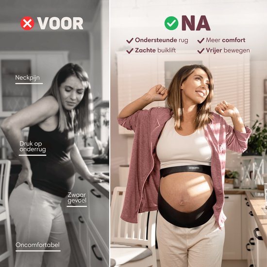 Vulpes Goods® Babycare - Bauchband Schwangerschaft - Verstellbarer Schwangerschaftsgürtel - Bauchband für die Schwangerschaft - Unsichtbar & Atmungsaktiv - Bauch- & Rückenstütze - Größe L - Beckenband - Schwangerschaftsgürtel - Beckenbandage - inkl. Wasch