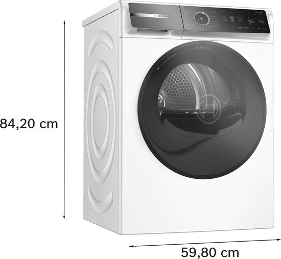 Bosch WRB247D0FG – Serie 8 – Wäschetrockner – Wärmepumpentrockner – 9 kg – Energieeffizienzklasse A – Selbstreinigender Kondensator – Dauerhaft energieeffizient – Air Max Dry: perfekte Trockenergebnisse und geringer Energieverbrauch.
