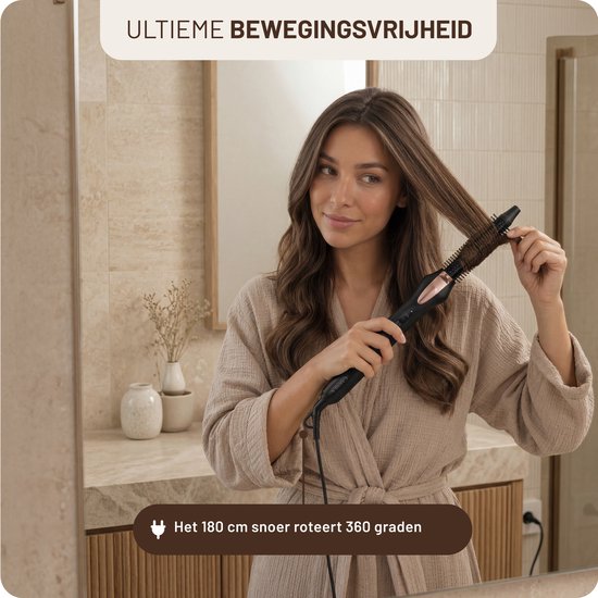 Carmen CTB3085B – Lockenbürste – Durchmesser 19 mm – Zwei Spannungsstufen – Thermobürste – Keramik-Heizelemente – Ein-/Aus-Anzeige – Leicht zu reinigen
