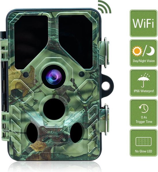 Camouflage EZ45 Wildtierkamera - Wildtierkamera mit Nachtsicht - mit WIFI - Gartenbeobachtung - 24MP